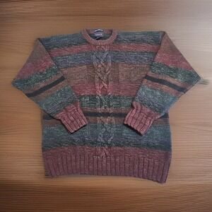 VTG Gant Mens Hand Framed Fisherman Chunky Knit Sweater Sz L Ecru Aran Heritage